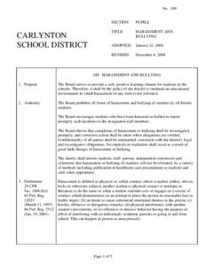 No[removed]CARLYNTON SCHOOL DISTRICT  SECTION:
