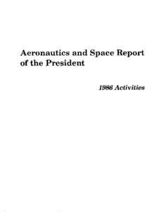 Aeronautics and Space Report of the President 1986 Activities \