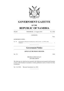 GOVERNMENT GAZETTE OF THE REPUBLIC OF NAMIBIA N$2.00