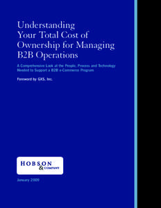 Understanding Your Total Cost of Ownership for Managing B2B Operations A Comprehensive Look at the People, Process and Technology Needed to Support a B2B e-Commerce Program