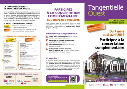 La Tangentielle Ouest est un projet de transport structurant visant à améliorer les déplacements dans les Yvelines. Inscrite au Schéma Directeur Régional d’Île-de-France et au Contrat de Plan État-Région (CPER)