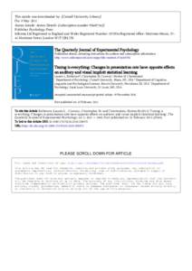 Mental processes / Neuropsychological assessment / Educational psychology / Sensory systems / Learning / Perception / Attention / Modality effect / Visual learning / P200 / Cognitive neuroscience of music