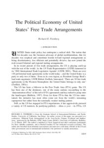 POLITICAL ECONOMY OF US FREE TRADE ARRANGEMENTS[removed]The Political Economy of United States’ Free Trade Arrangements