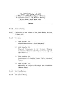 Agenda of the 43rd POC Meeting