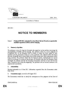 [removed]EUROPEAN PARLIAMENT Committee on Petitions[removed]