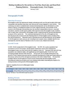 Existing Conditions for Stewartstown, West Run, Cheat Lake, and Cheat Neck Planning Districts: Monongalia County, West Virginia February 6, 2013