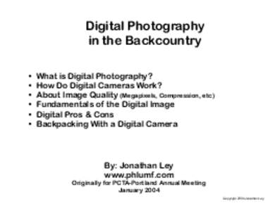 Digital Photography in the Backcountry    