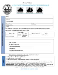 Town of Nahant  EVENT/ACTIVITY REGISTRATION REQUEST FORM Name Address