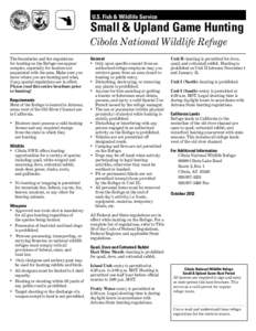 E  U.S. Fish & Wildlife Service Small & Upland Game Hunting Cibola National Wildlife Refuge