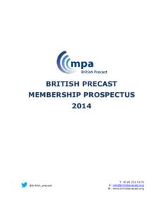 BRITISH PRECAST MEMBERSHIP PROSPECTUS 2014 @british_precast