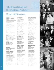 The Foundation for the National Archives Archivist John Carlin and Kathy Allison, one of the National History Day