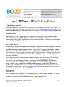 Use of BCCAT Logos (Policy)