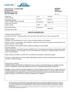 MATERIAL SAFETY DATA SHEET Linde Gas
