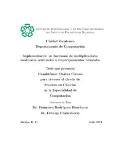 ´ n y de Estudios Avanzados Centro de Investigacio ´cnico Nacional del Instituto Polite  Unidad Zacatenco