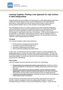 Learning Together: Piloting a new approach for case reviews in adult safeguarding