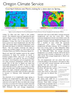 Oregon Climate Service  May 2011 January[removed]Cool April follows wet March, making for a slow start to Spring...