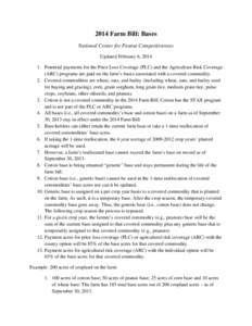 Base acreage / Covered commodities / Direct and Counter-Cyclical Program / Agriculture in the United States / Agricultural subsidies / United States Department of Agriculture