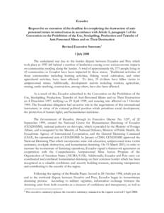 International relations / Demining / Ottawa Treaty / Politics of Ecuador / Ecuador / Loja Canton / Loja Province / Mine clearance agency / Land mine situation in Nagorno-Karabakh / Development / Mine action / Mine warfare