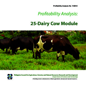 Profitability Analysis NoProfitability Analysis: 25-Dairy Cow Module