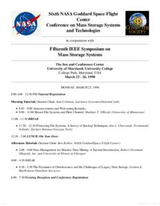 Program Agenda for NASA GSF...