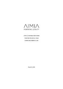 Aimia - AIF _Fiscal 2011_ v7