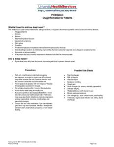 Prednisone:   Drug Information for Patients