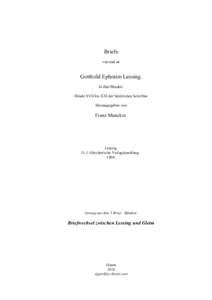 Briefe von und an Gotthold Ephraim Lessing. In fünf Bänden. Bände XVII bis XXI der Sämtlichen Schriften