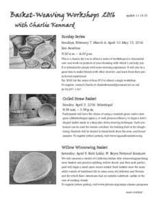 Basket-Weaving Workshopsupdatewith Charlie Kennard Sunday Series