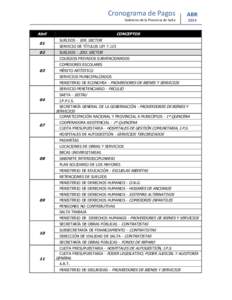 Cronograma de Pagos  ABR Gobierno de la Provincia de Salta