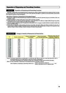 Separation of Dispensing and Prescribing Functions Overview Separation of Dispensing and Prescribing Functions   Separation of dispensing and prescribing functions in improving the quality of national medical care by d