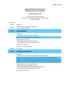 Integrated Risk Information System (IRIS) Bimonthly Meeting: April 23, [removed]Final Agenda