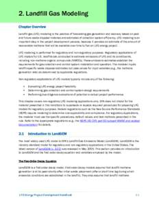 LMOP Project Development Handbook, Chapter 2: Landfill Gas Modeling