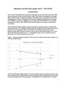 Addendum to the 2011 Meta-analytic Survey – MSU-MGQT Raymond Nelson This variant of the Modified General Question Technique was first described by Horvath[removed]and was replicated by Horvath and Palmatier[removed]Both