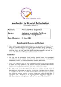 Microsoft Word - Authorisation decision 20 Jun05.doc