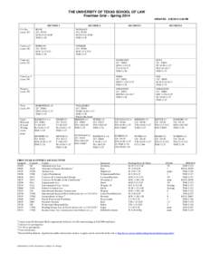 THE UNIVERSITY OF TEXAS SCHOOL OF LAW Freshlaw Grid – Spring 2014 UPDATED: :48 PM SECTION 1  SECTION 2