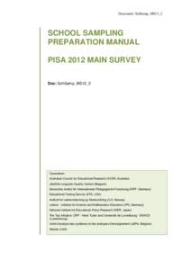 Document: SchSamp_MS12_2  SCHOOL SAMPLING PREPARATION MANUAL PISA 2012 MAIN SURVEY Doc: SchSamp_MS12_2