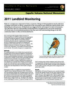 Southern Plains Network  National Park Service U.S. Department of the Interior  RESOURCE BRIEF