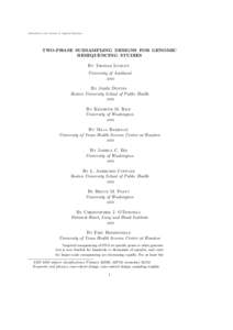 Submitted to the Annals of Applied Statistics  TWO-PHASE SUBSAMPLING DESIGNS FOR GENOMIC RESEQUENCING STUDIES By Thomas Lumley University of Auckland