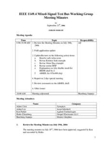 IEEE[removed]Mixed-Signal Test Bus Working Group Meeting Minutes for September 25th, 2006 8:00AM-10:00AM