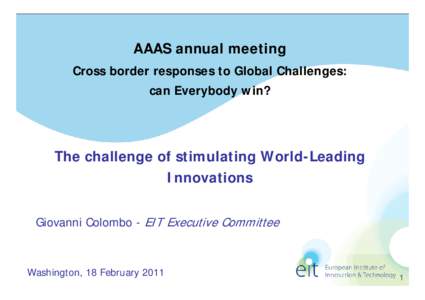 The challenge of stimulating World-Leading Innovations