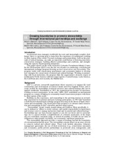 Crossing boundaries to promote stewardship between countries  Crossing boundaries to promote stewardship 35 through international partnerships and exchange JESSICA BROWN, QLF/Atlantic Center for the Environment, 55 South