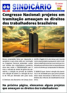 CAMPO GRANDE - MS - EDIÇÃO N.50  MAIO DEPÁGINAS - DISTRIBUIÇÃO GRATUITA Congresso Nacional: projetos em tramitação ameaçam os direitos