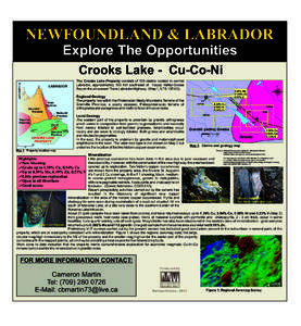 NEWFOUNDLAND & LABRADOR Explore The Opportunities Crooks Lake - Cu-Co-Ni LABRADOR  Regional Geology