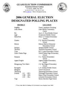 GUAM ELECTION COMMISSION Kumision Ileksion Guåhan P.O. Box BG ● Hagåtña, Guam[removed]Tel: ([removed]E-Mail: [removed]