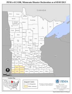 FEMA-4113-DR, Minnesota Disaster Declaration as of[removed]CANADA Kittson Roseau