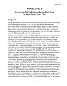 Diablo Canyon Power Plant / Shoreline Fault / Hosgri Fault / Pacific Gas and Electric Company / Reflection seismology / Seismic hazard / Geophysical survey / California Geological Survey / Diablo Canyon earthquake vulnerability / California / Anti-nuclear protests / Geophysics