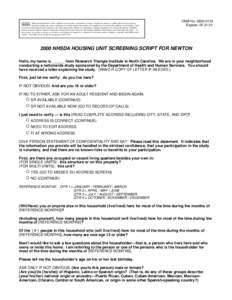 2000 NSDUH MRB Screening Application Specifications (External)