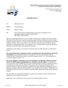 State Revolving Fund Loan Program an Indiana Finance Authority Environmental Program 100 North Senate Avenue, Room 1275 Indianapolis, Indiana[removed]www.srf.in.gov