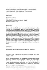 Flood Security in the Medieval and Early Modern North Sea Area: A Question of Entitlement? TIM SOENS