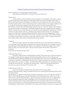 Southern Campaign American Revolution Pension Statements & Rosters Pension Application of George Nipper (Nippers) S38265 Transcribed and annotated by C. Leon Harris. Revised 27 May[removed]Virginia towit on this ninth day 